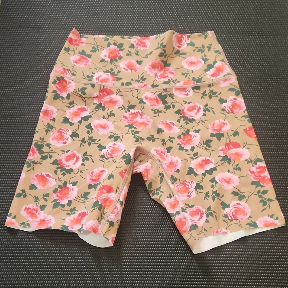 Aerie Pink and Tan Bike Shorts with Stretchy Fit